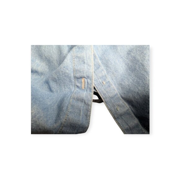 Vintage Nut Cracker Denim Christmas Embroidered Long Sleeve Button Front Top - Picture 8 of 13